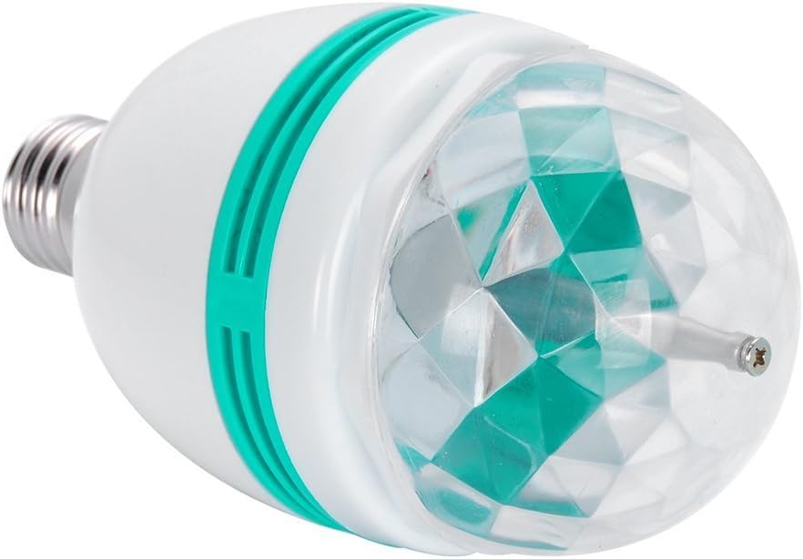 DLLL 3W Crystal Ball Magic RGB Automatic Rotating LED Stage Effect Wall Ceiling Light E27 Bulb for Home Party Disco DJ Bar Club KTV