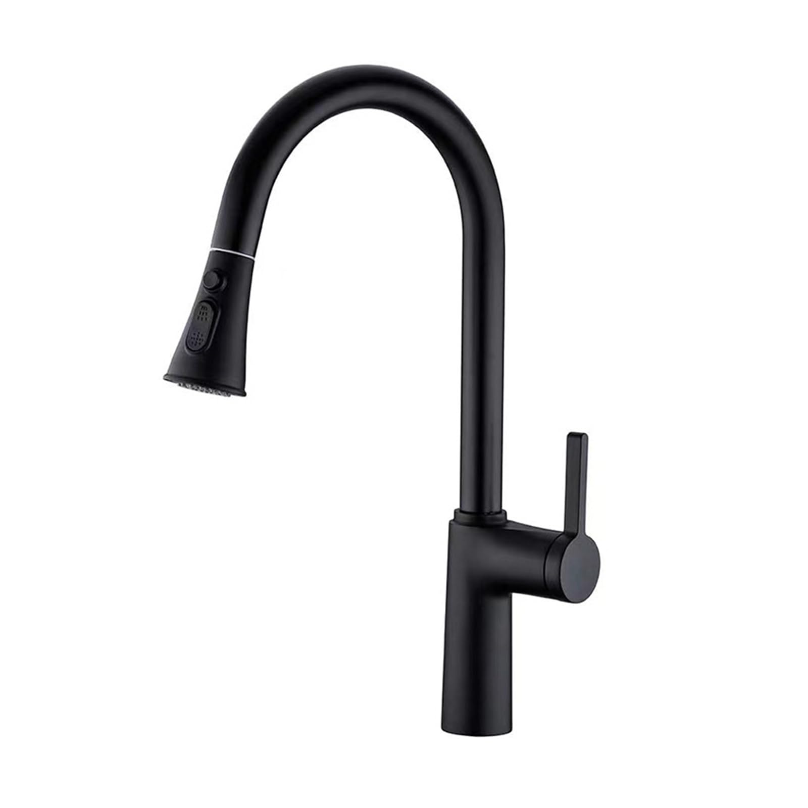 Robinet extractible de cuisine tout en cuivre noir mat mitigeur chaud et froid évier