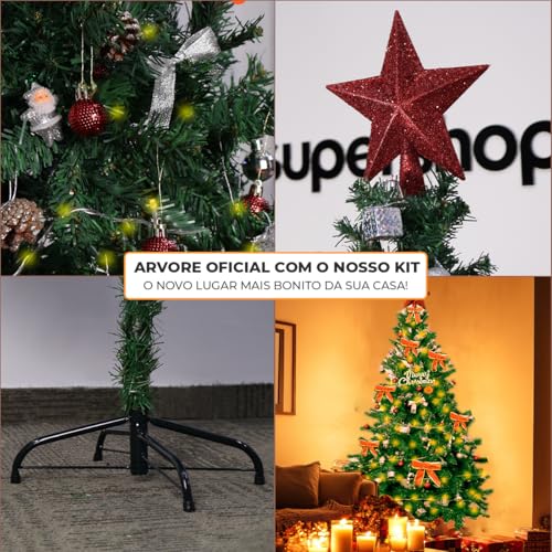 Árvore De Natal Decorada 1.80m 92 enfeites Cheia 600 Galhos Luxo Grande Premium Verde Decoração Luxo