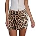 Women's Mini Pencil Skirt - High Waisted Leopard Print Bodycon Summer Casual Y2K Going Out Tight Skirts L