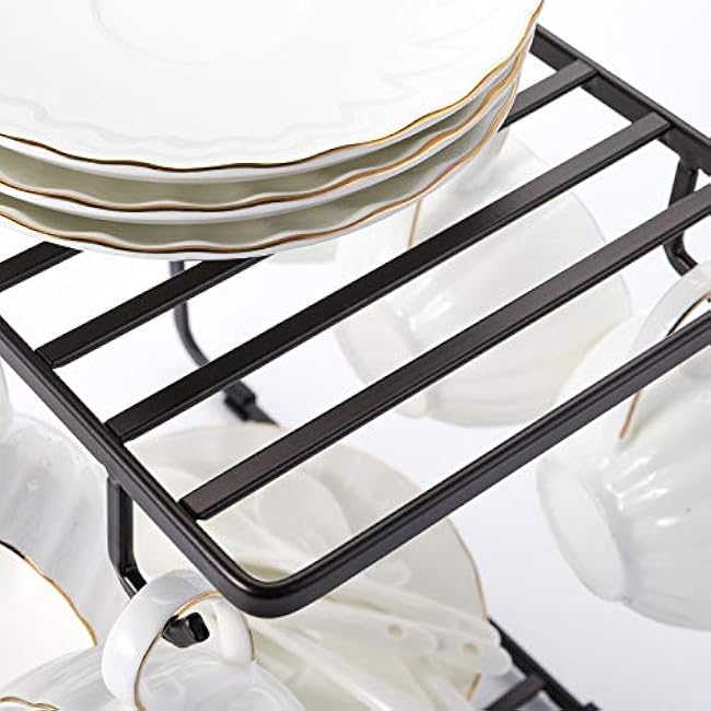 Hedume 2 Pack Metal Wire Tree Stand for Mug, Countertop or Pantry Vintage Metal Mug Rack Holder for Counter 6 Hooks Coffee Cup Display Hanger Rack Organizer