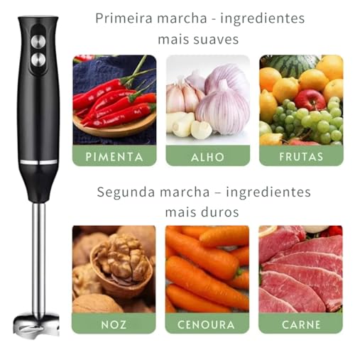 Mixer Vertical Turbo Chef Whey Bebidas Gelada Sucos 4 em 1 500W Preto 110v - Mixer, Triturador e Bat