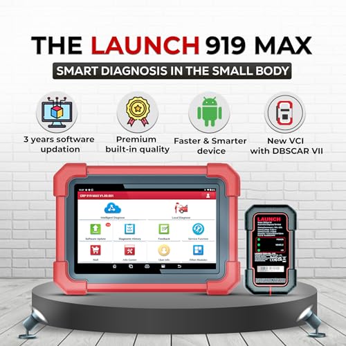 Image of LAUNCH PROFESSIONAL 919 MAX Smart OBD2 Scanner, 2024 Smart Diagnosis, Full System, ECU Coding, CANFD & DOIP, 30+ Resets, IMMO, FCA Auto Auth, Compatible with X-PROG 3, Videoscope, X431 TSGUN, BST 360.