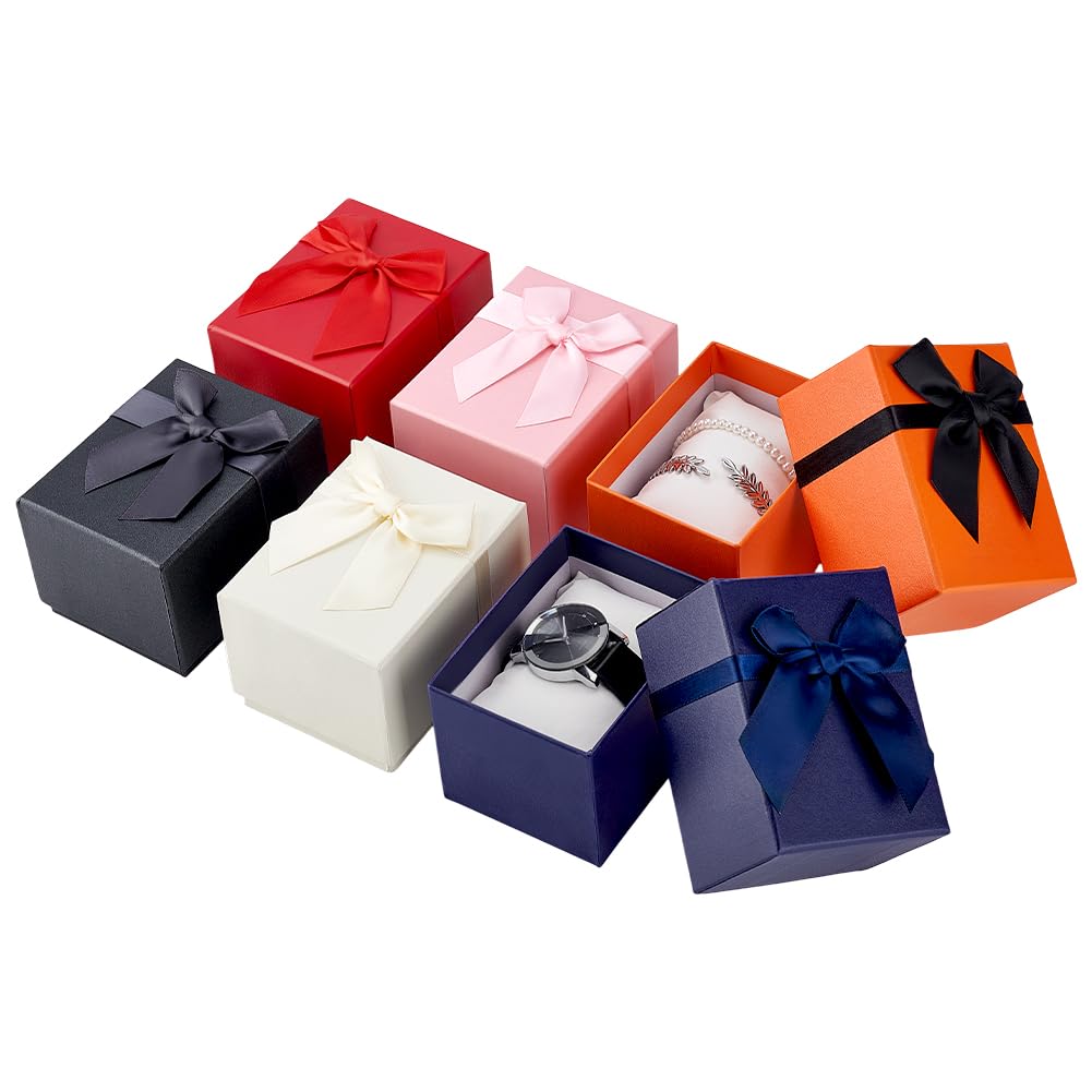 Boîtes cadeau en papier PH PandaHall colorées pour bijoux et montres