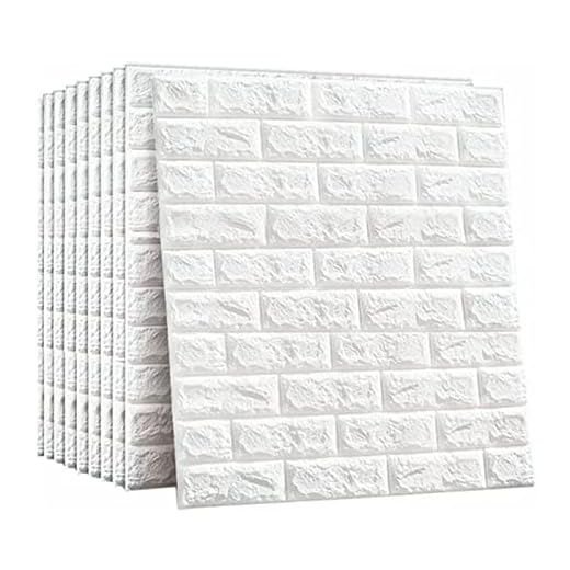 OrangeClub 10 tlg 3D tapet väggpaneler självhäftande tegel vattentålig väggdekal 77 x 70 cm