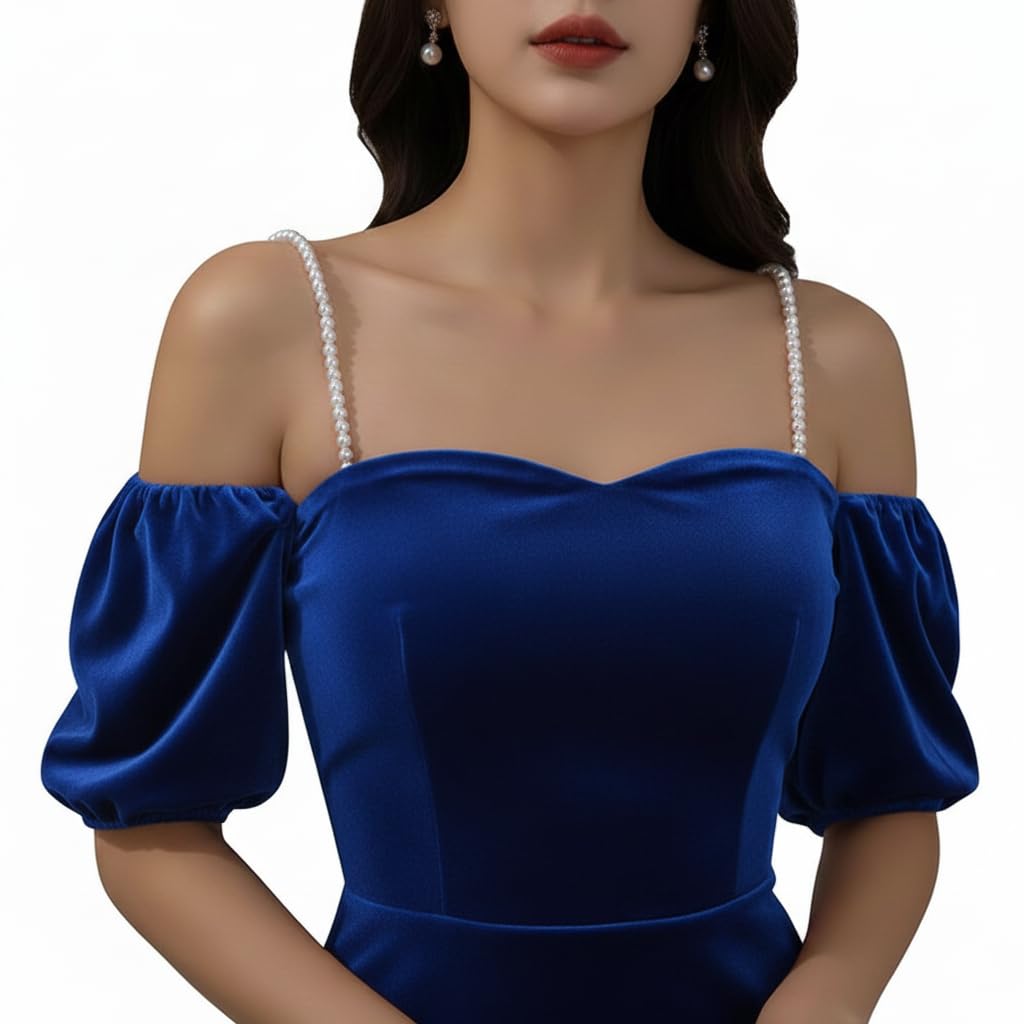 Adjustable Detachable Pearl Bra Straps for Women | Handmade Fancy Partywear Straps | 6mm Pearl | 1 Pair