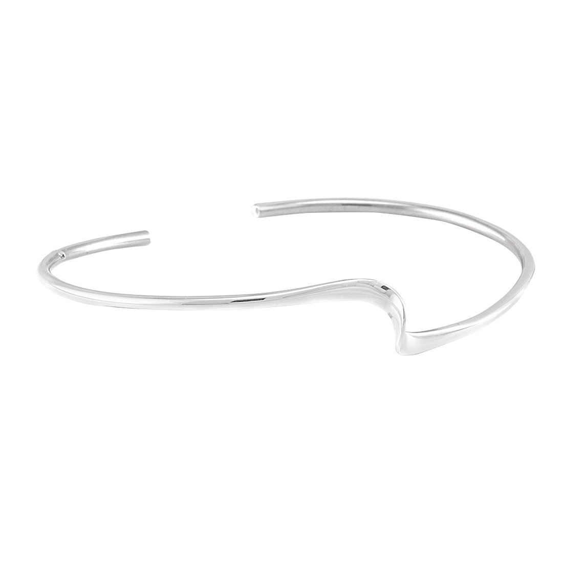 Silverly Bracciale Rigido Sottile in Argento Sterling 925 con Motivo Ondulato Intrecciato per Donna | Bracciale Rigido Semplice con Motivo Ondulato | Bracciale Moderno Semplice