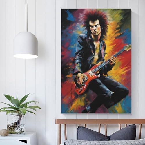 Poster sur toile guitariste rock Sid Vicious déco chambre