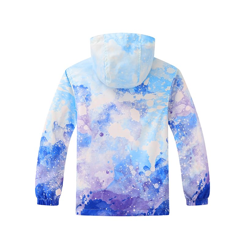 Image of MGEOY Boys Girls Rain Jackets Lightweight Waterproof Hooded Raincoats Windbreakers for Kids 4-14Y