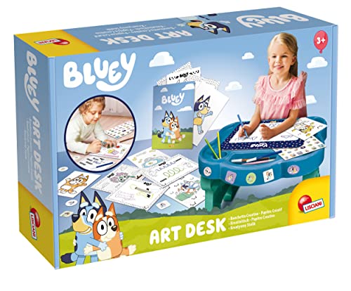 Lisciani - BLUEY Art Desk - Super EDUGAMES - Mesa de Aprendizaje Bluet - Talla Única - Promueve el desarrollo cognitivo y la creatividad - Juguete para niños a partir de 3 años