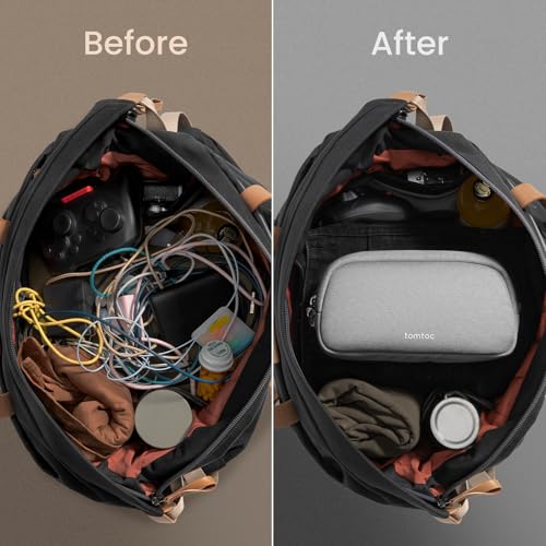 Image of tomtoc Electronics Organizer Travel Case, Water Resistant Travel Bag Cable Organizer for Essentials, Tech Pouch Accessories Carry Storage for Cord, Phone, Cables, Airpods, USB Flash Drive, Daily Items