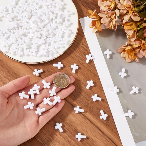 SUNNYCLUE 300Pcs Cross Bead Bulk White Cross Beads Easter Charms Small Chunky Crosses Opaque Acrylic Crucifix Mini Spacer Loose Bead for jewellery Making Beads Assortments DIY Necklace Bracelet - Image 3