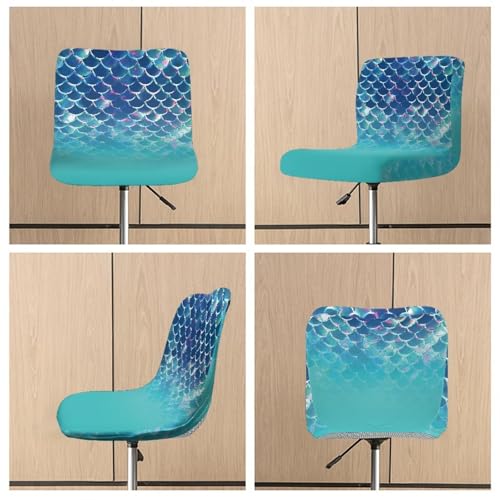 Image of Scales Stretch Bar Stool Covers Set of 4,Stretch Removable Washable Bar Stool Chair Covers,Counter Height Chairs Cover for Kitchen Dining Room Cafe Furniture