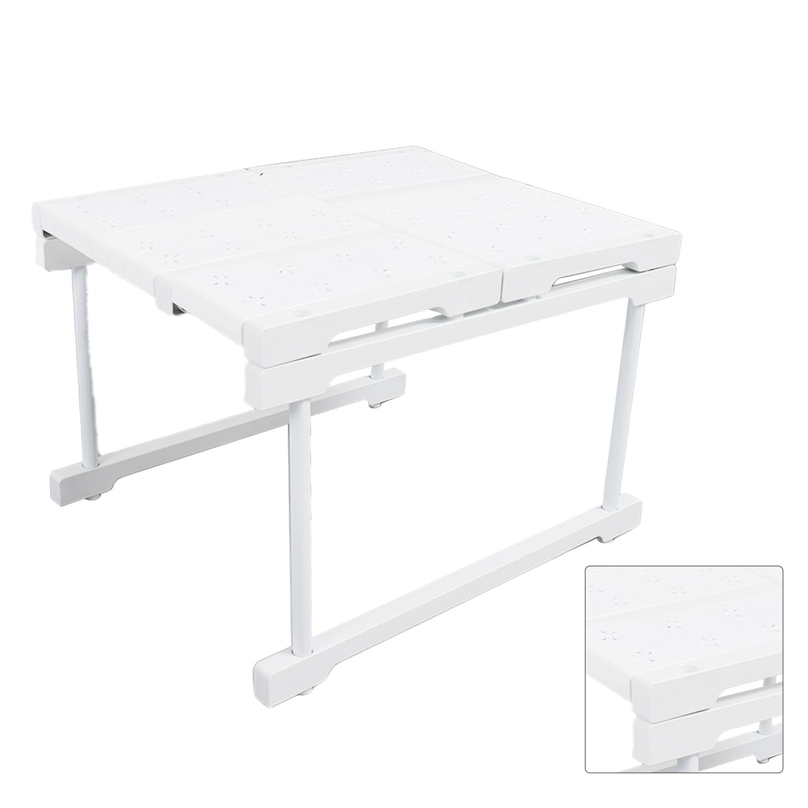 Scaffale portaoggetti espandibile per armadio |Larghezza regolabile di 48 cm per armadi/lavelli |Forte capacità di carico di 55 kg |No - Assemblaggio attrezzature per (Length 27-38cm / 10.6-15in)