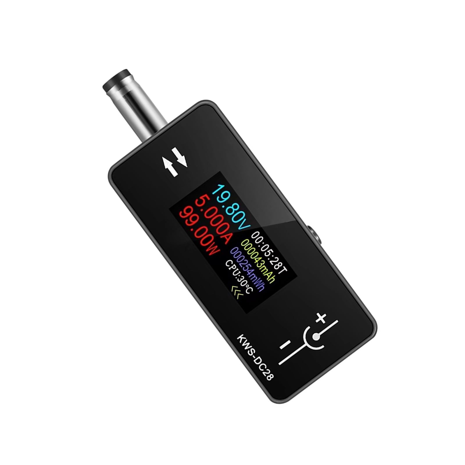 Precisions Digital Tester for 5.5x2.5/2.1 Device Voltages Ammeter DC5.5x2.5 Interfaces Tester Power Meter Color Display Voltages and Current Detection