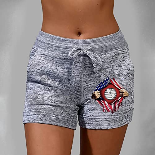 Short feminino elástico cargo atraente dia da independência estampa borboleta elegante personalizado