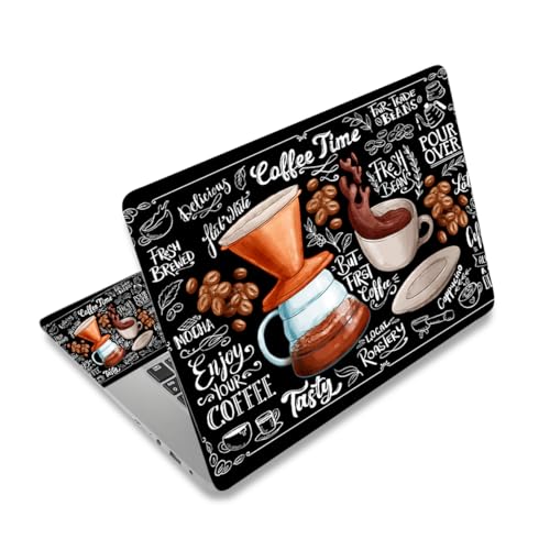 Image of Laptop Notebook Skin Sticker Cover Decal, 12 13 13.3 14 15 15.4 15.6 inch Laptop Vinyl Skin Sticker Cover Art Protector Decal Universal, Coffee Time