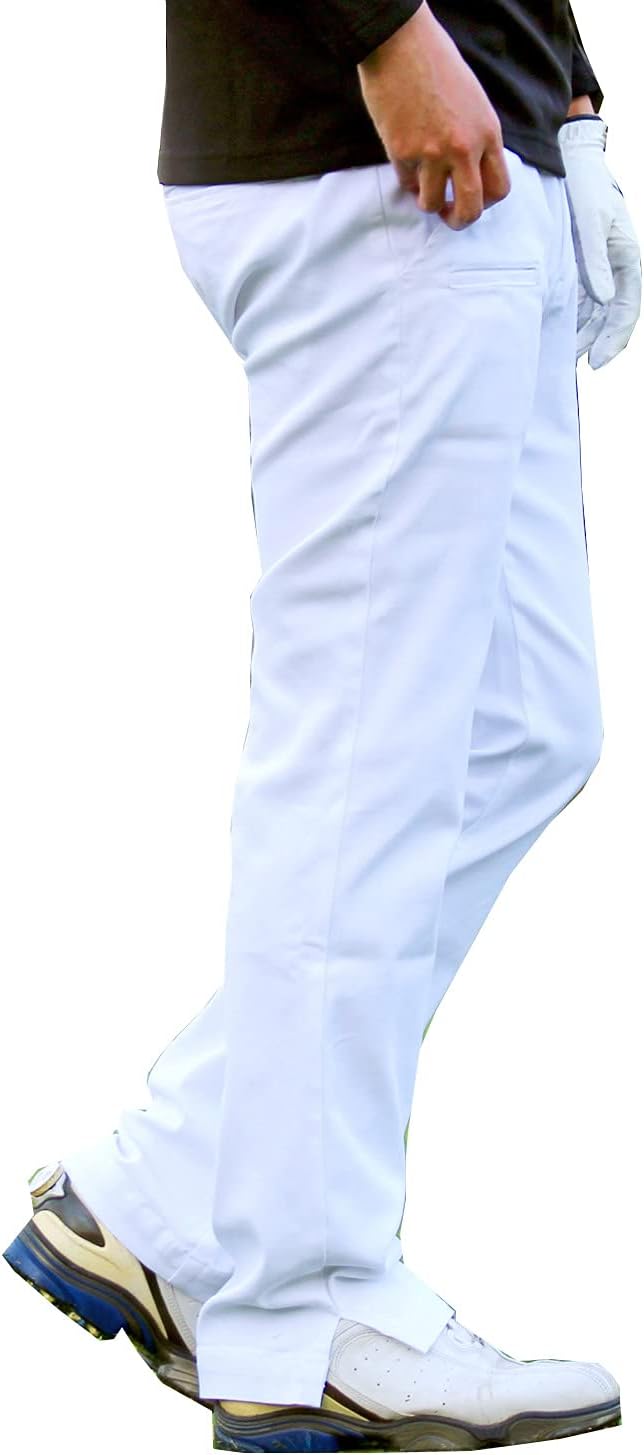Mens Golf Pants Stretch Skinny Slim Fit Golf Wear 5 Pockets Slit Bottoms