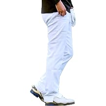 Mens Golf Pants Stretch Skinny Slim Fit Golf Wear 5 Pockets Slit Bottoms