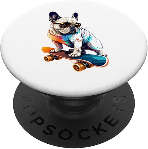 Bulldog francés - Gafas de sol para patineta, Bulldog Frenchie PopSockets intercambiables PopGrip