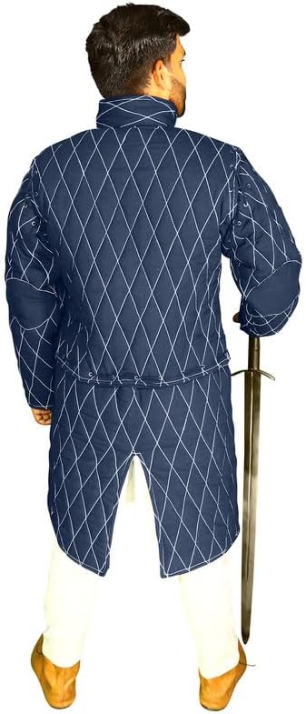 Gambeson Thick Padded & Quilted Medieval coatumes for Renaissance Cosplay Contrast Color Quilting Old era Armor