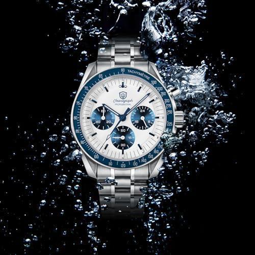 Image of watchdives WD1863 Men Chronograph Watch Japan VK63 Quartz Sports Watches 40mm Bubble Sapphire Crystal Wristwatch 100M Dive Watch