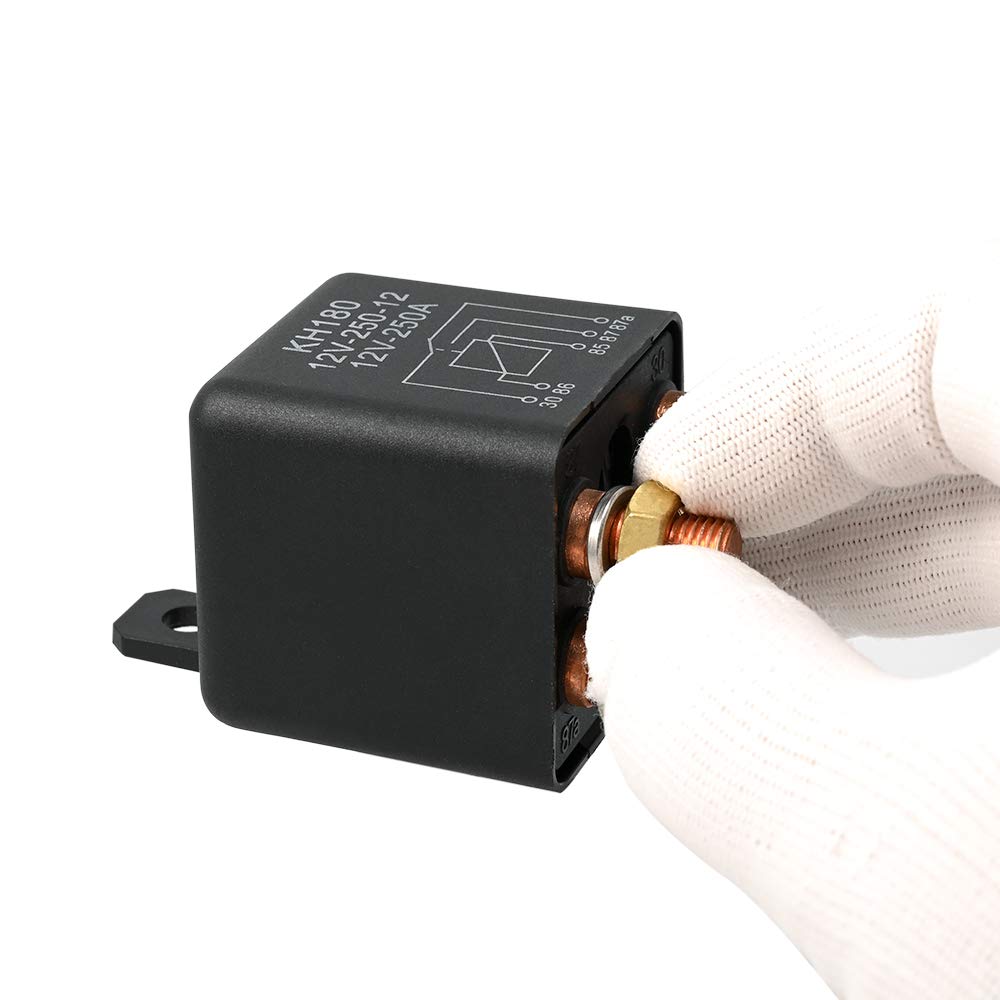 EHDIS Przekaźnik 5 Pin 12V 250A, Wielofunkcyjny przełącznik akumulatorowy Kfz-Starter do samochodu