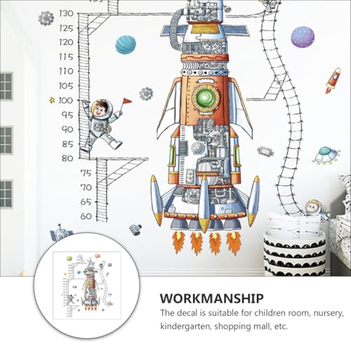 Mural de pared infantil de nave espacial para decorar la guardería 6