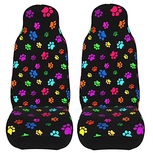 Housses de siège auto colorées universelles à motif pattes de chien et chat pour voiture