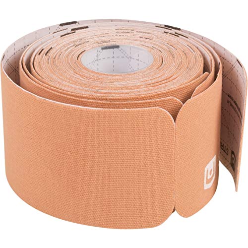 StrengthTape Kinesiology Tape - 16.4' (5m) Roll of 10' Precut Strips - Beige