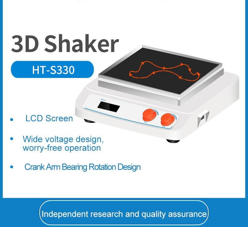 Shaking Table 3D Shaker Rocker Three-Dimensional Rolling Device Shaking Equipment with Universal Tray Speed Range 10 to 80rpm Tilt Angle 10°Frequency 50/60Hz