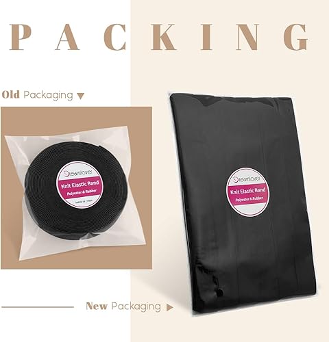 Miniatura 9 de Dreamlover Banda elástica para costura, negro ancho elástico, 7.9 pulgadas x 3 yardas