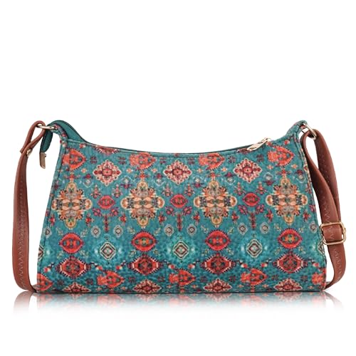 Image of DANIEL CLARK Women's Floral Print Shoulder Bag | PU Leather Sling Bag | Adjustable Strap | Lightweight Crossbody Purse for Daily Use, Travel