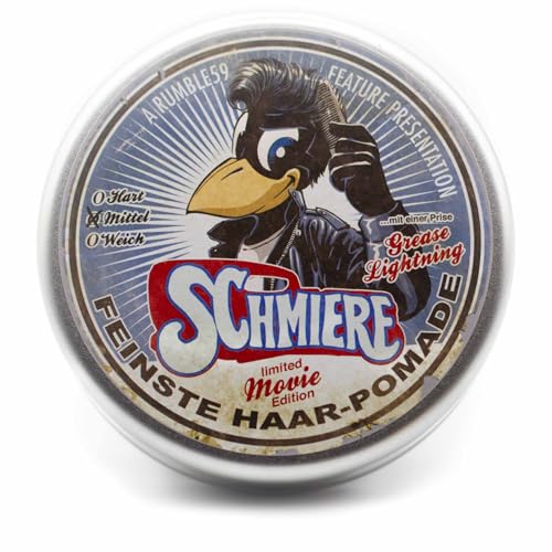 Rumble59 - Schmiere Pomade Herren - Grease mit Strawberry Cheesecake Duft - 140 ml mittlerer Halt - wachsbasierte Haar Pomade für normale bis dicke Haare - Hairstyling Made in Germany