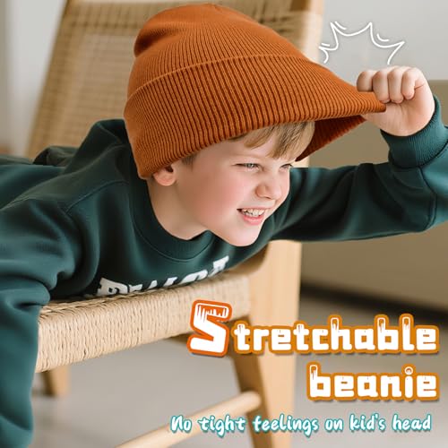 Image of ZOORON Kids Beanie Boys Girls Beanies Children Winter Hats Children Knit Warm Caps Kids Soft Beanie Cap