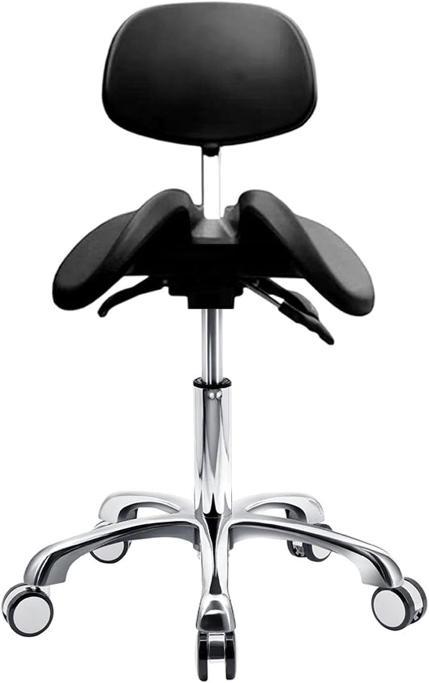 SFKLYU Rolling Saddle Stool, Rolling Adjustable Stool Drafting Chair, Multi-Purpose Office Desk Chair, 360° Rotating Drafting Chair for Office Kitchen Clinic and Lab,A1,46~61CM