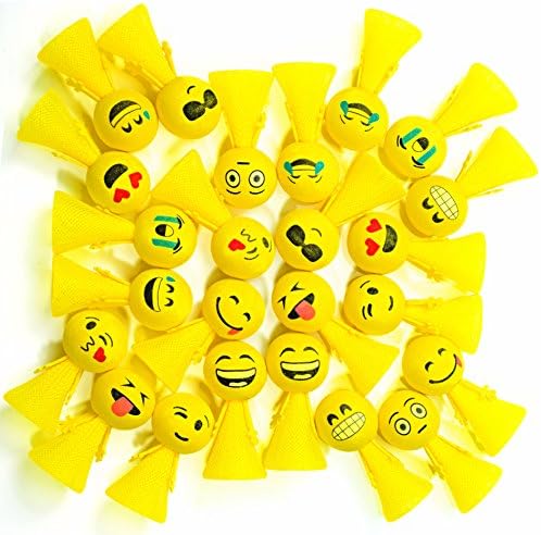 PROLOSO Jumping Popper Spring Launchers Bouncy Toy Balls 24 Pcs(Yellow Poppers)