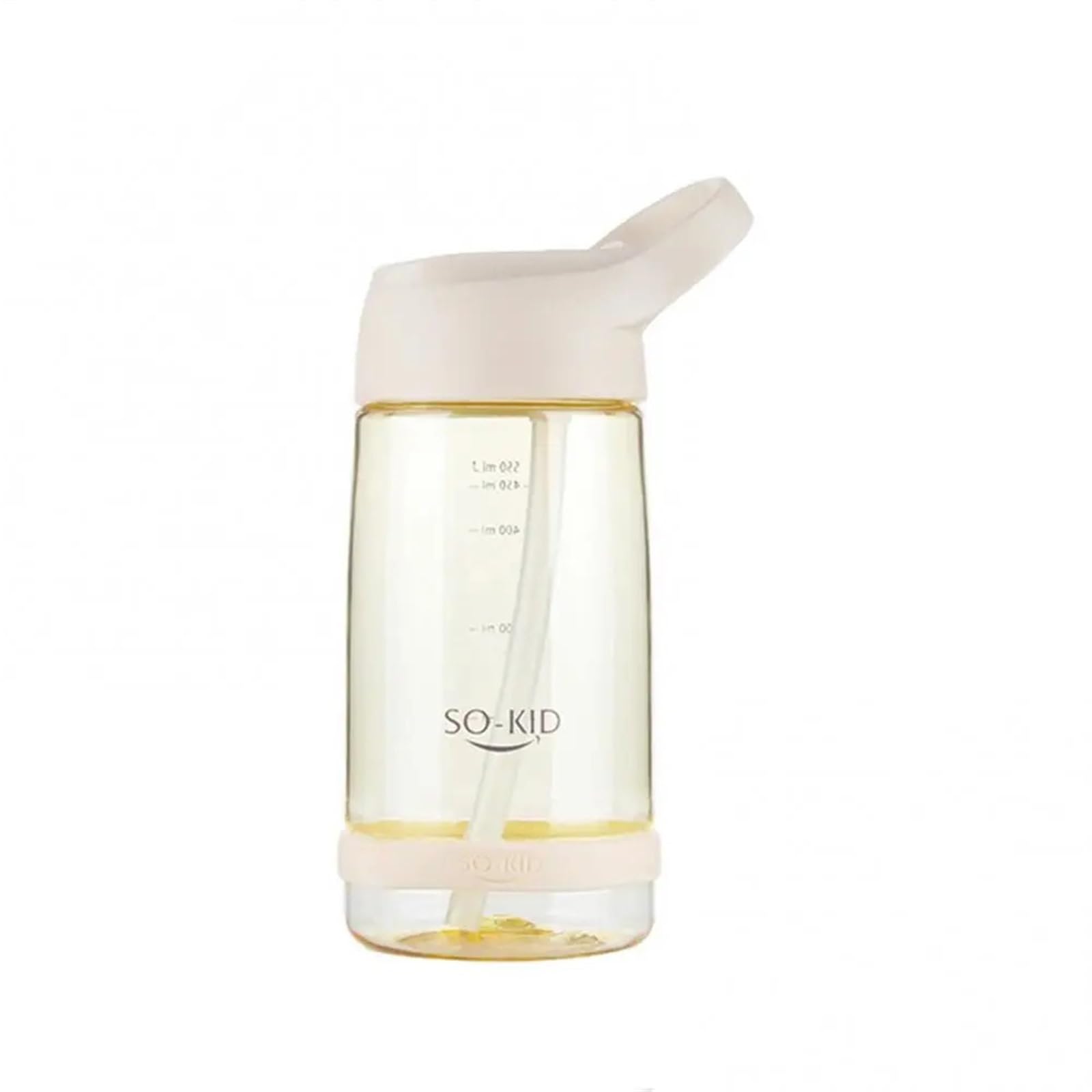 Bouilloire portable jaune 550ml pour le sport en plein air avec paille et poignée