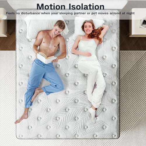 Image of Queen Size Mattress in a Box 12 inch Queen Mattresses Hybrid Design with CertiPUR-US Foam Pressure Relief Motion Isolation 100 Nights Trial