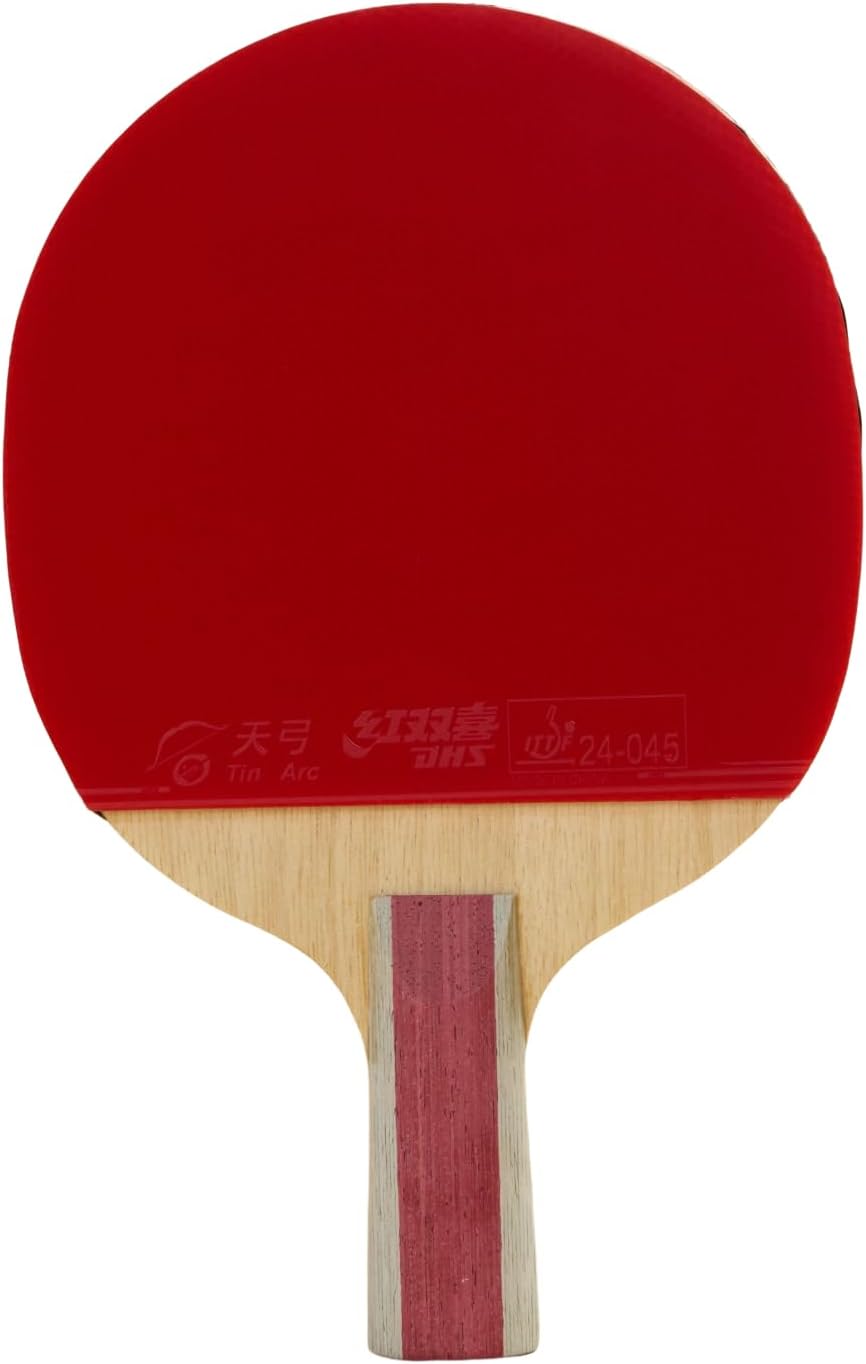 DHS Sports 6 Star Table Tennis Racket H6006 - Penhold, ITTF Approved Paddle, Advanced, 5 Ply Wood, Thicker Core, Hurricane 3 and Tin Arc Rubbers