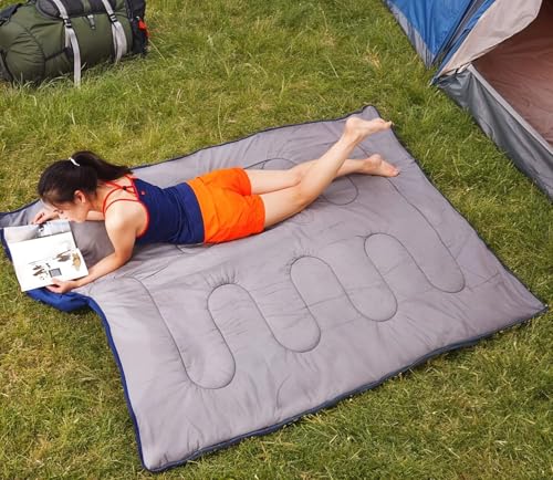 Gigoteuse d'été 210 x 75 cm - Sac de couchage Momie léger 950 g hypoallergénique et à séchage rapide avec capuche et étui, camping et activités de plein air – Image 5