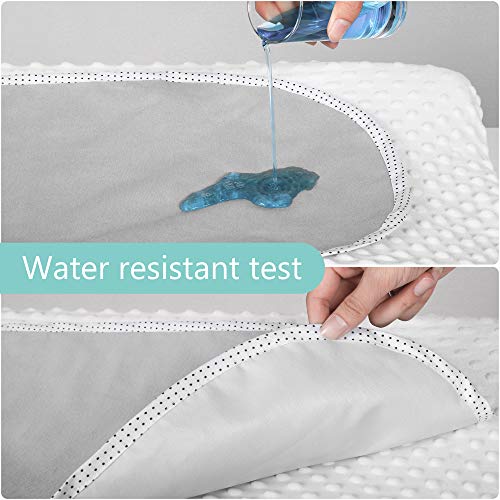 Image of TILLYOU Waterproof Changing Pad Liners 6 Pack, 100% Cotton Reusable Cloth Diaper Liners, Gray