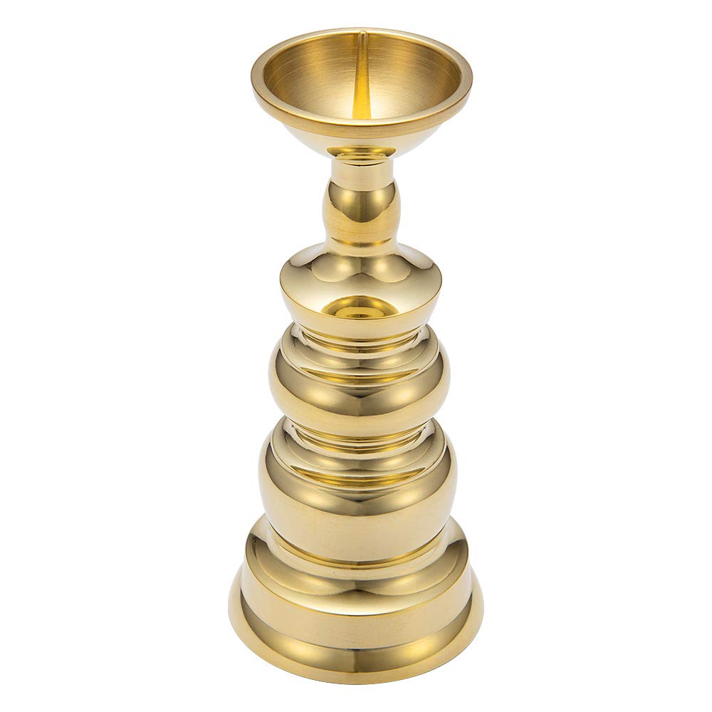 Amazon｜仏壇屋 滝田商店 ローソク立 (ダルマ) 磨き 3寸 総高さ10.7cm