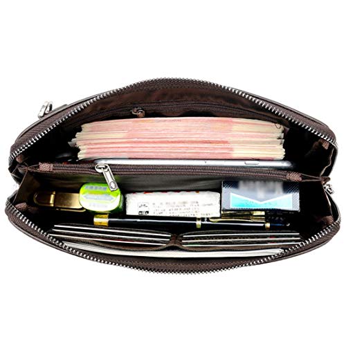 Mens Leather Zipper Clutch Wallet with Combination Lock Large Capacity Wristlet Clutch Bag3