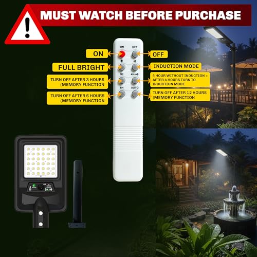 Image of Homehop Solar Light Outdoor Home Garden 100W Street Motion Sensor Security | Solar Street Light Outdoor Waterproof Automatic LED Wall Lamp for Yard, Patio, Balcony with Pole (Cool White, 6000mAh, ABS)