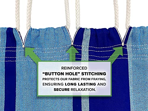 Vivere Uhsdo9-39 Double Cotton Hammock With Space Saving Steel Stand, 450 Lb Capacity- Premium Carry Bag Included, Island Breeze #TOP3