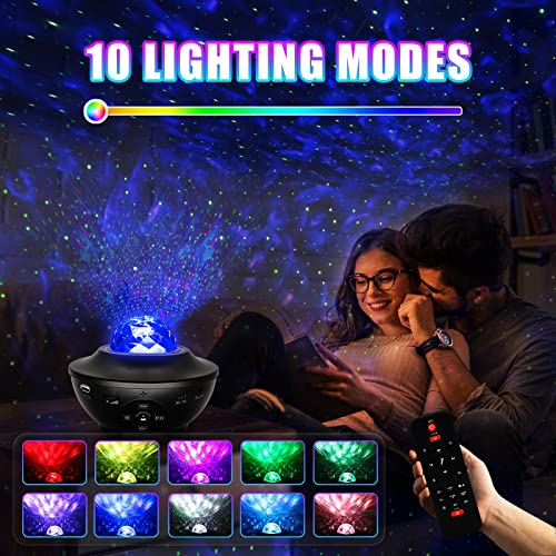 Sertuluz Galaxy Projector Light Ocean Wave Projector,3 In 1 Starry Night Light Projector Bedroom W/Led Nebula Cloud And Bluetooth Music Speaker As Gifts Decor Birthday Party Wedding Bedroom Living #TOP2