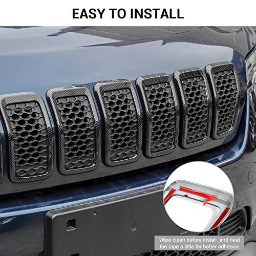 Image of JeCar Grill Inserts for 2019+ Jeep Cherokee (Carbon Fiber Grain)