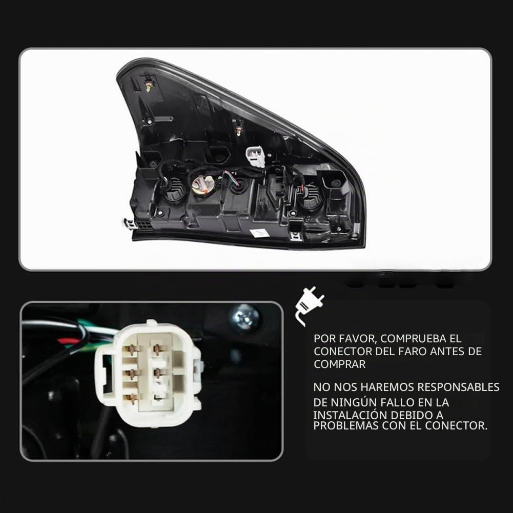 Coche Luces Traseras para Toyota Hilux Revo 2015-2021, Piloto Trasero Pilotos Traseros Luz Trasera Lámparas Marcha Atrás Antiniebla De Freno Accesorios,B/Red Right