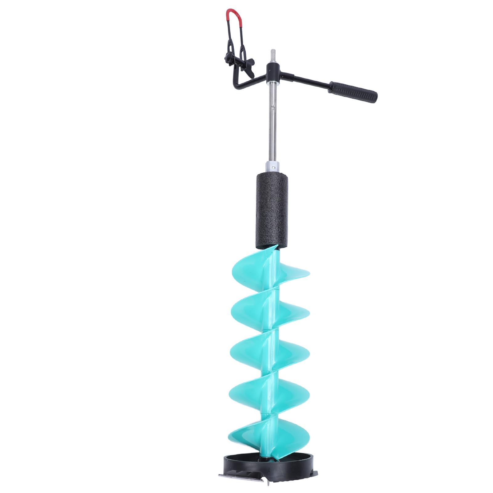 Topyond Auger Drill Bit Ice Fishing Auger Electric Drill Ice Auger Kit 28in Length 8in Diameter Incisive Blade with Positioner Extension Rod for Fishing Emergency
